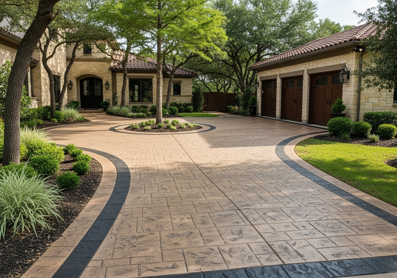 Circular estate driveway - 4-car luxury design