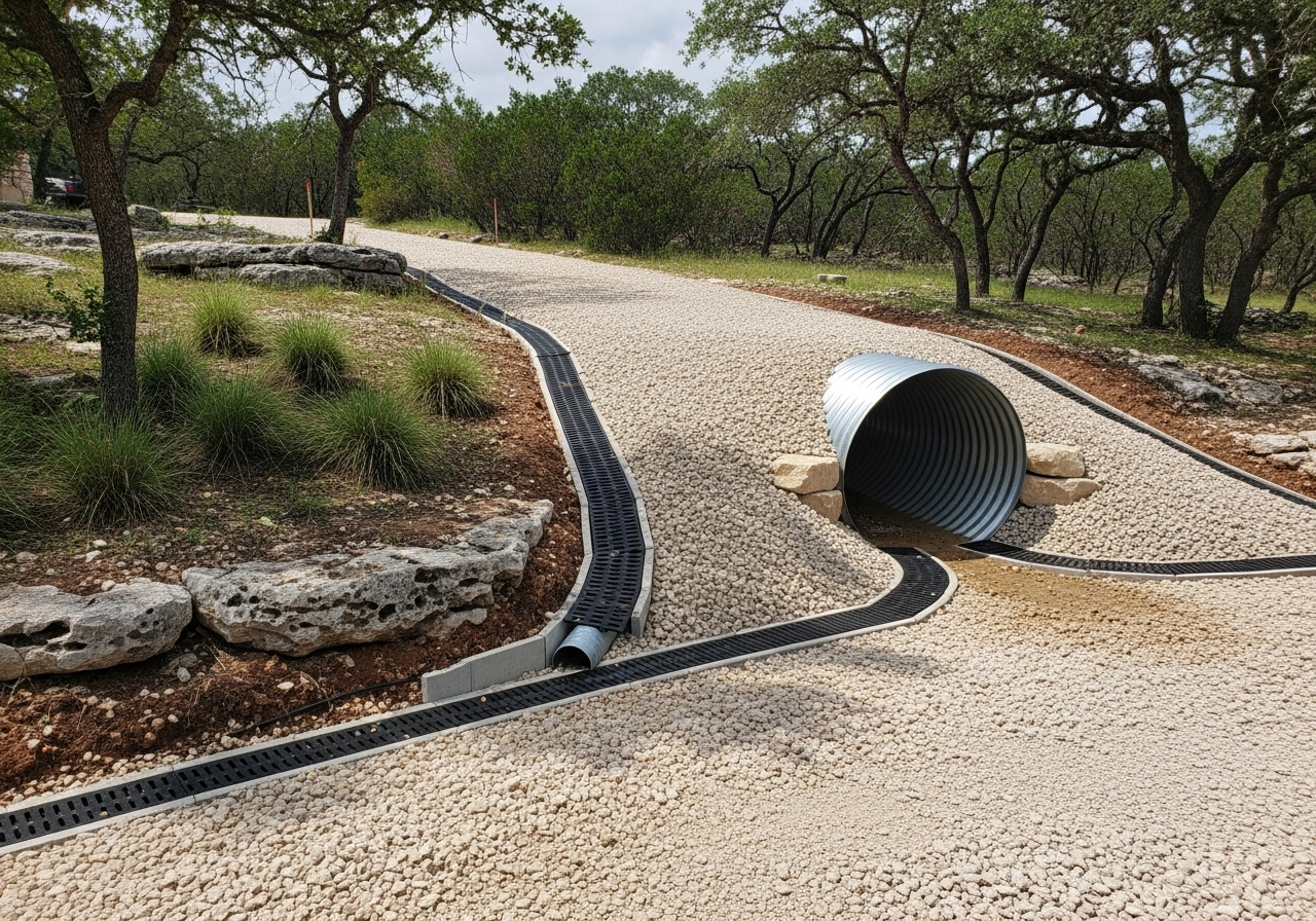 Drainage system for Hill Country slopes