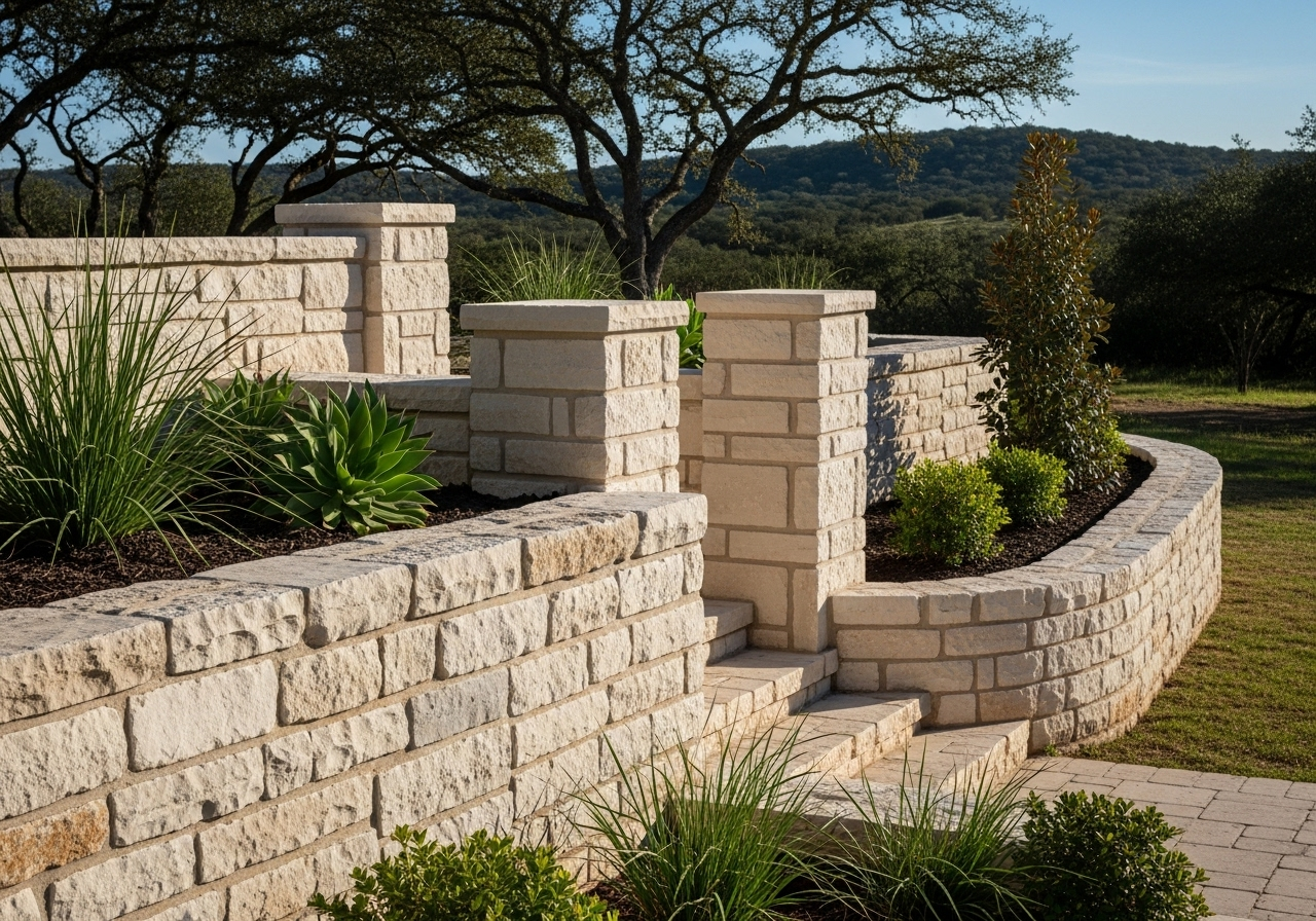 Texas Hill Country limestone work - native stone
