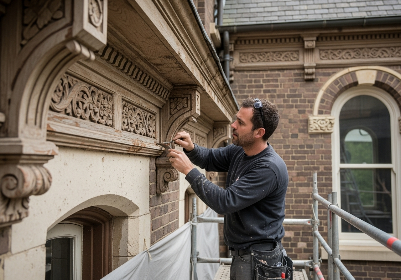 Careful restoration preserving historic character