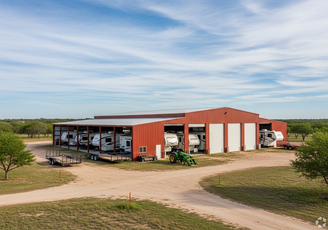 Metal barn and RV storage - ranch property