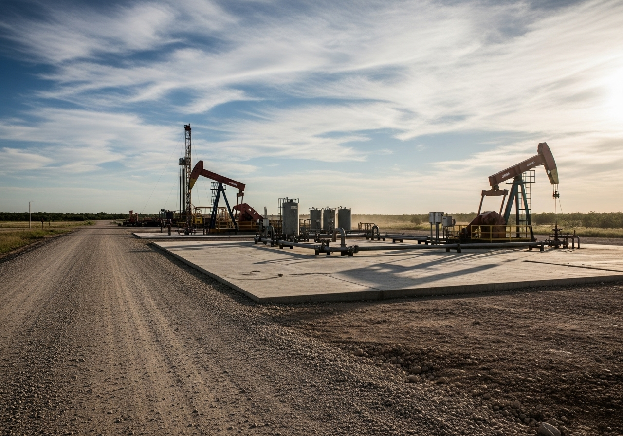 Oilfield well pad and lease road