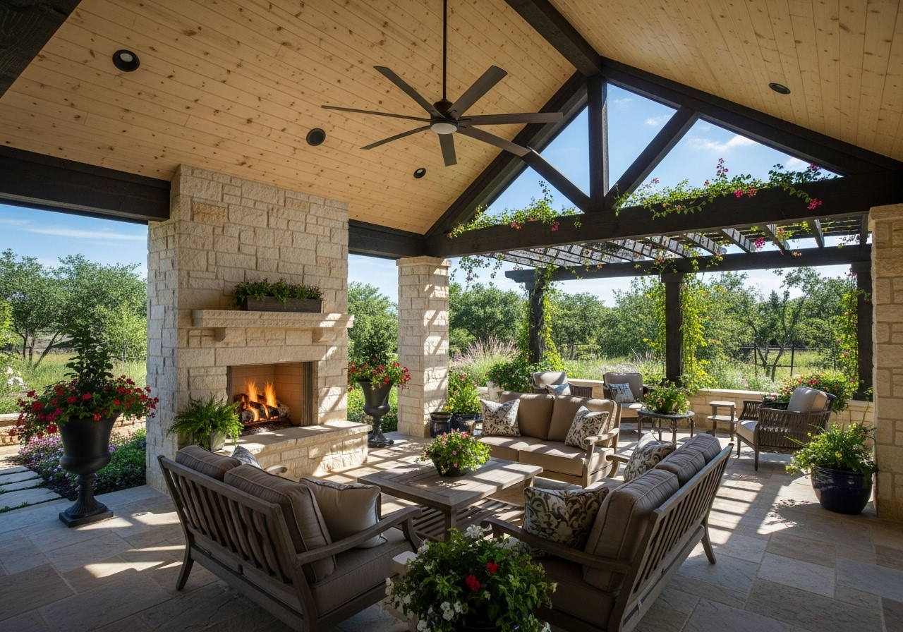 Outdoor living patio - Texas summers