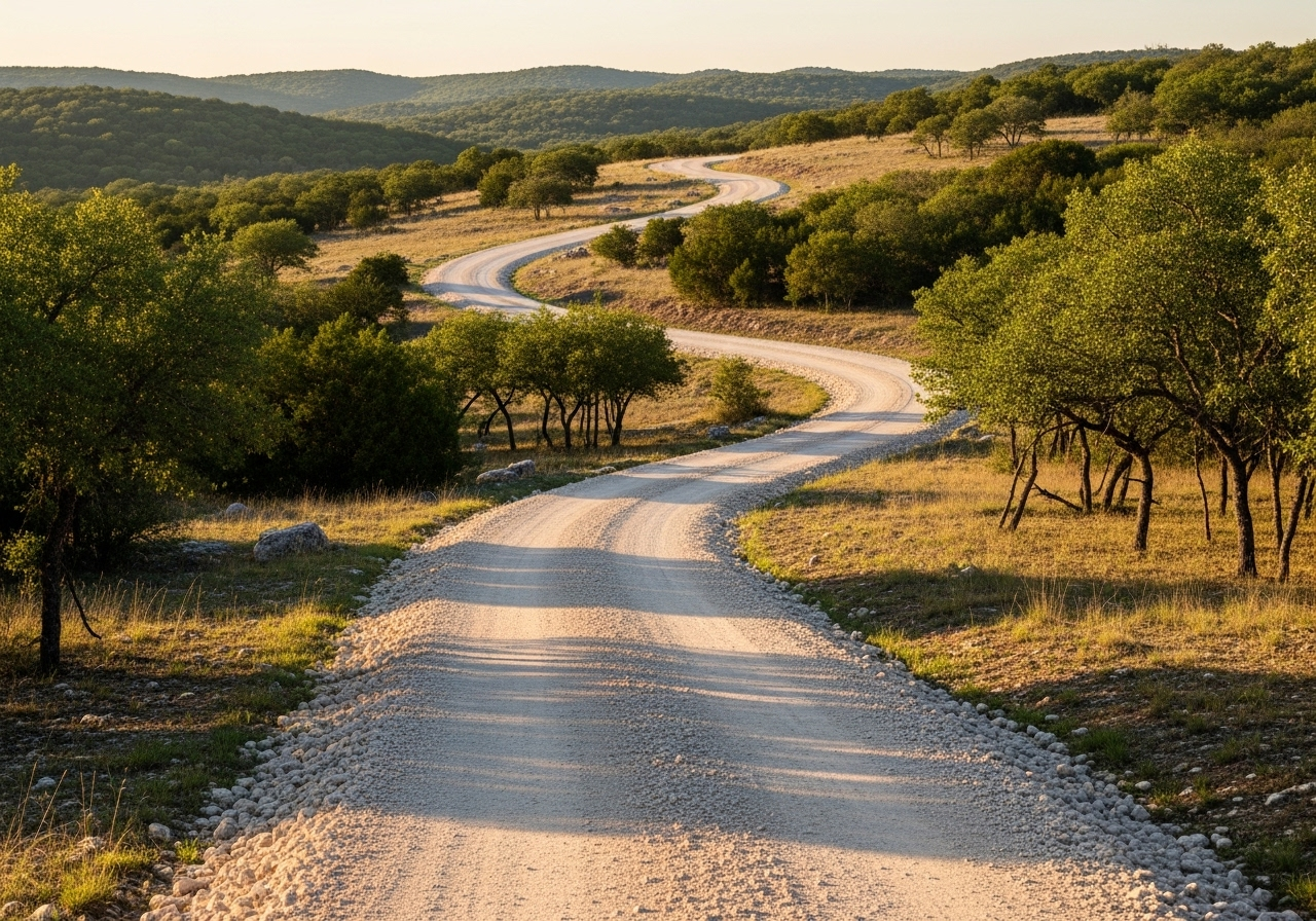 Ranch road with cattle guard - rural access
