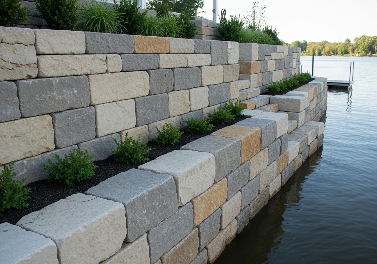 River area retaining wall - flood protection